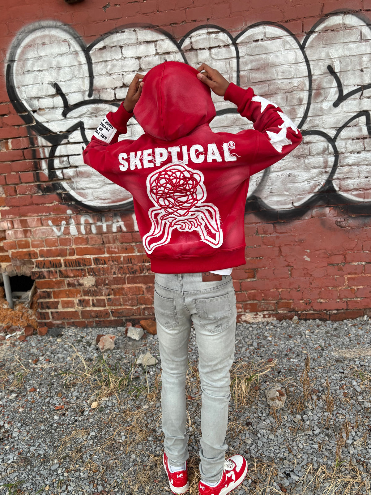 Red Sketical Hoodie - Skeptical