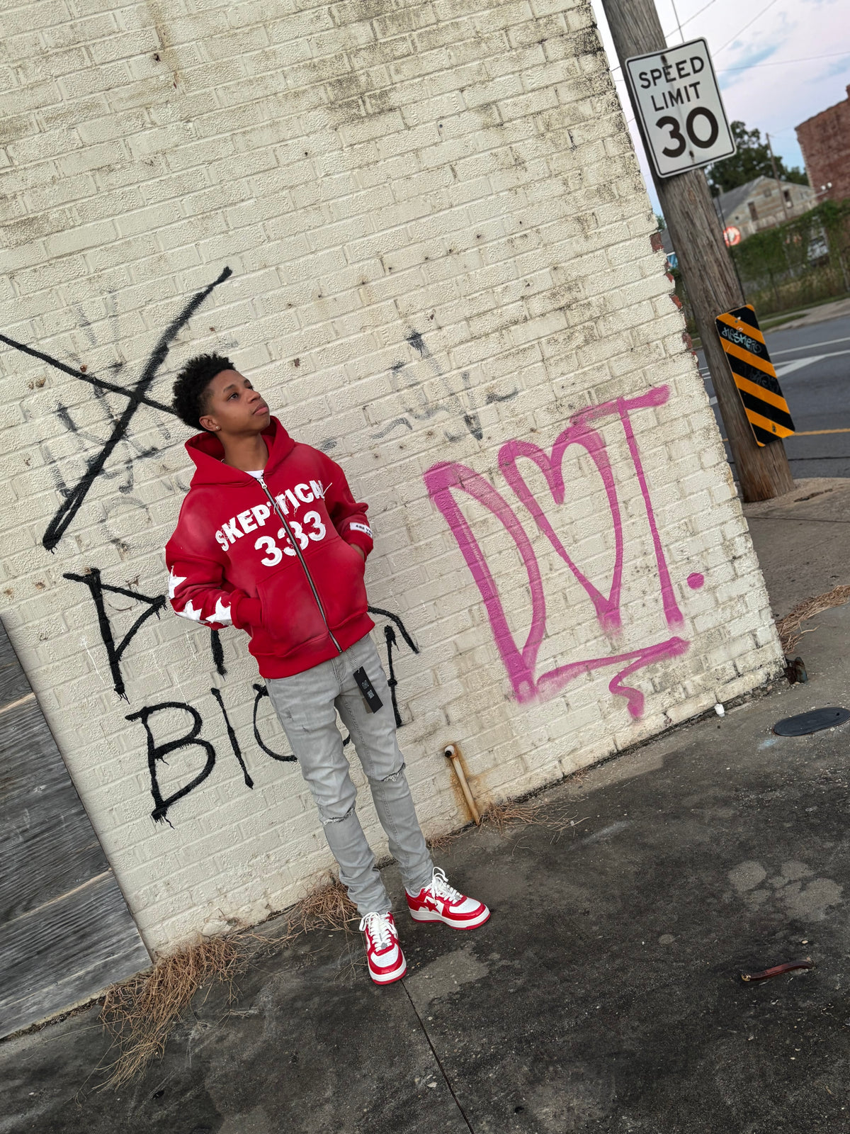 Red Sketical Hoodie - Skeptical