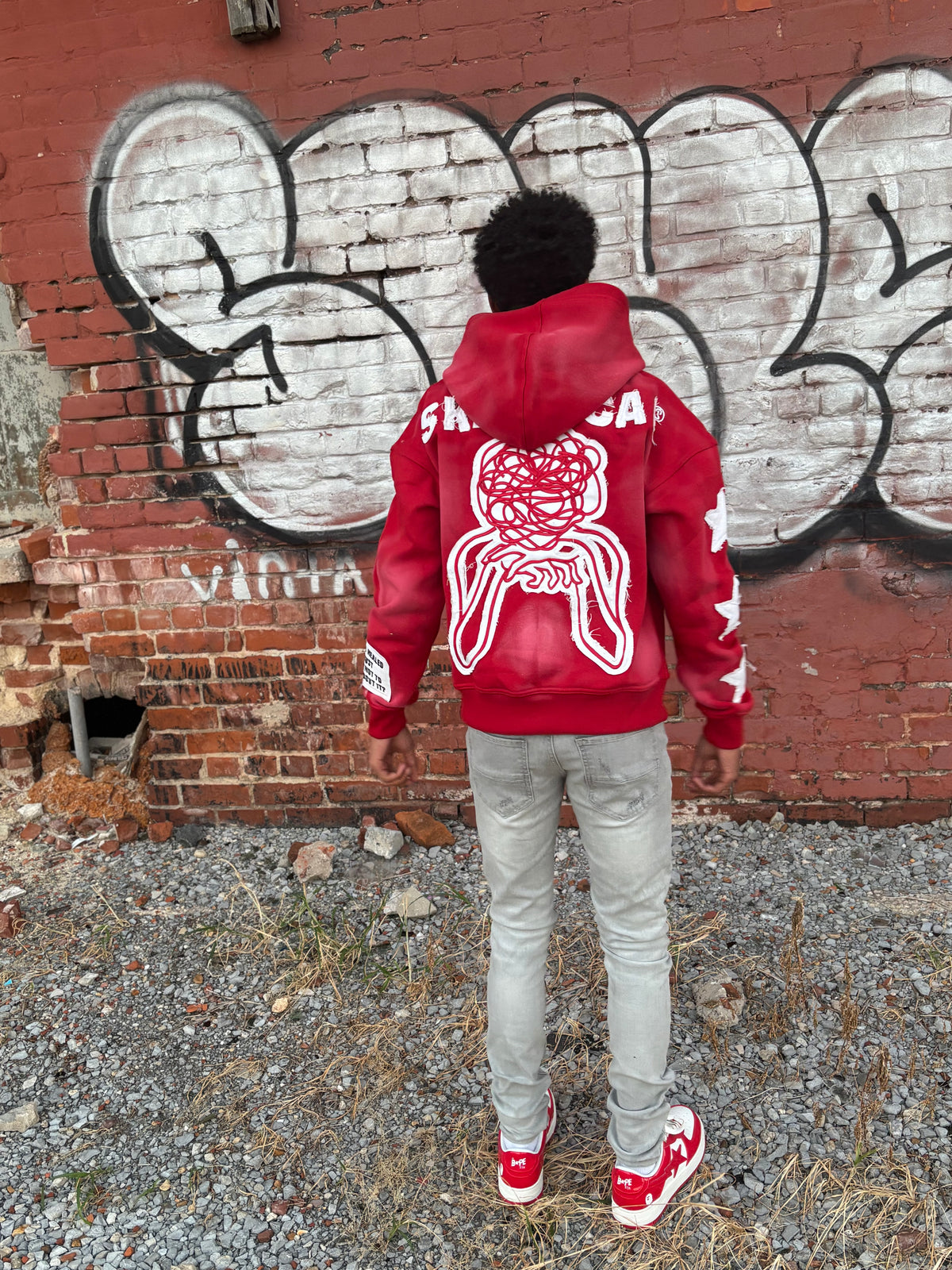 Red Sketical Hoodie - Skeptical