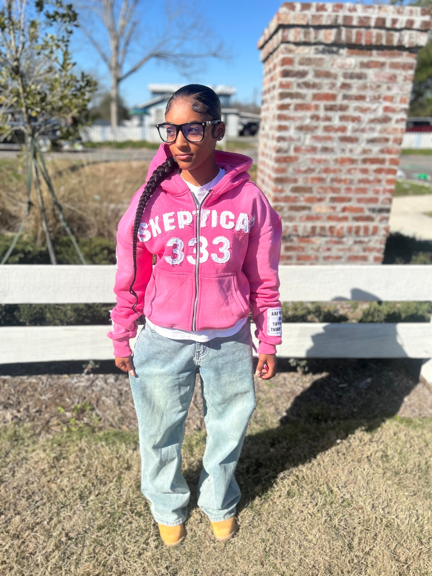 Pink Skeptical Hoodie